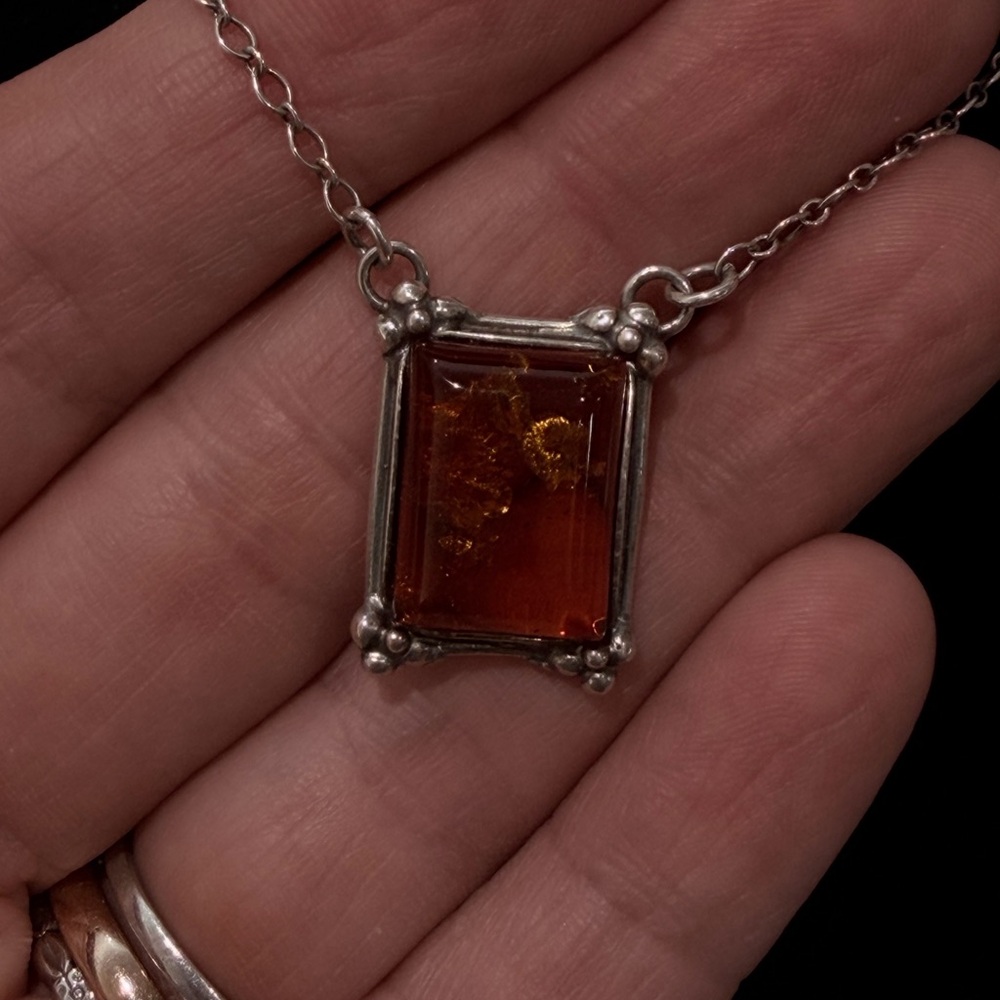 Baltic Amber Silver Necklace